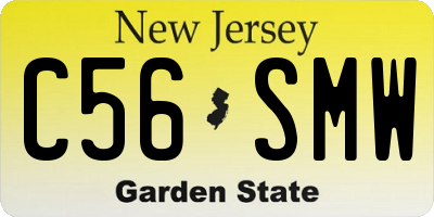 NJ license plate C56SMW