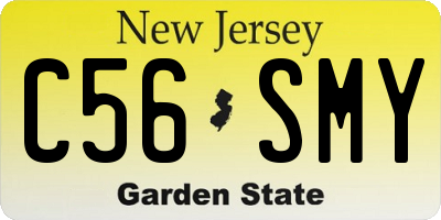 NJ license plate C56SMY