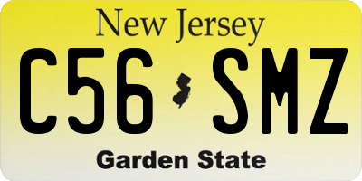 NJ license plate C56SMZ