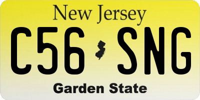 NJ license plate C56SNG