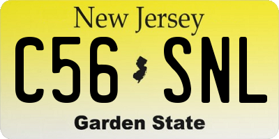 NJ license plate C56SNL