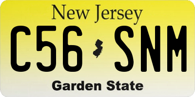 NJ license plate C56SNM