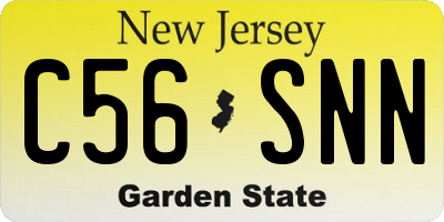 NJ license plate C56SNN
