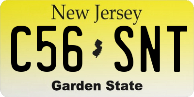 NJ license plate C56SNT