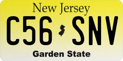 NJ license plate C56SNV