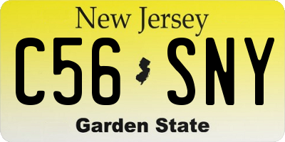 NJ license plate C56SNY