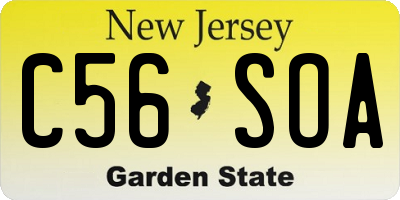 NJ license plate C56SOA