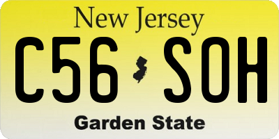 NJ license plate C56SOH