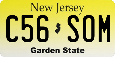 NJ license plate C56SOM
