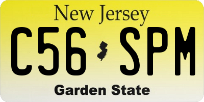 NJ license plate C56SPM