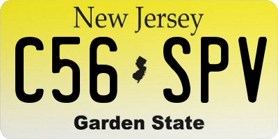 NJ license plate C56SPV