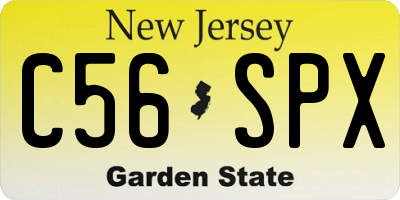 NJ license plate C56SPX