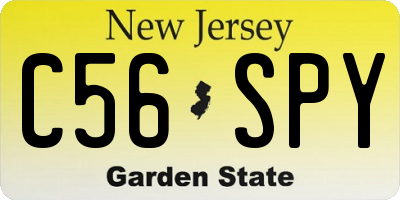 NJ license plate C56SPY