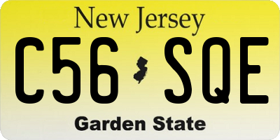 NJ license plate C56SQE