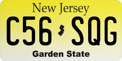 NJ license plate C56SQG