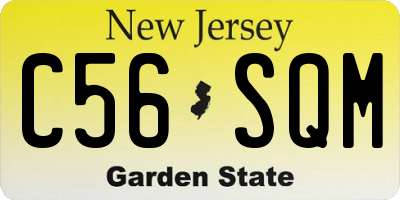 NJ license plate C56SQM