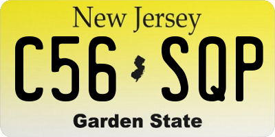 NJ license plate C56SQP