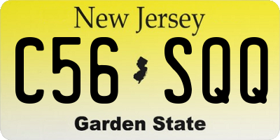 NJ license plate C56SQQ