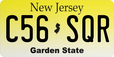 NJ license plate C56SQR