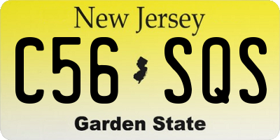 NJ license plate C56SQS