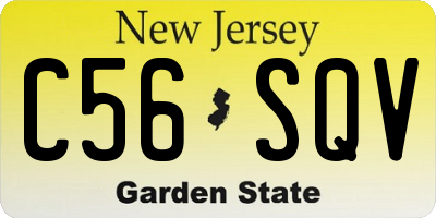 NJ license plate C56SQV