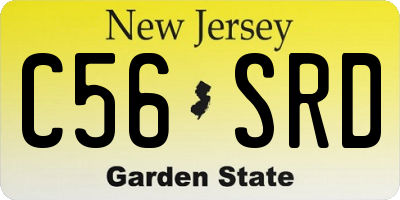 NJ license plate C56SRD