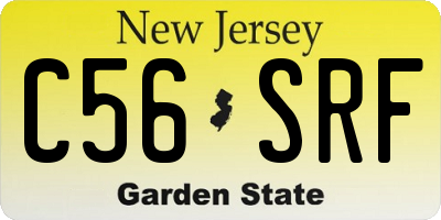 NJ license plate C56SRF