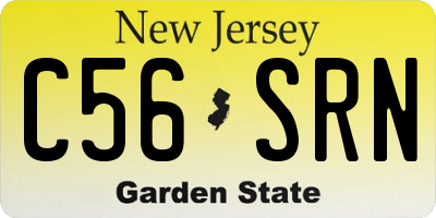NJ license plate C56SRN