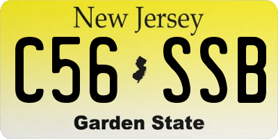NJ license plate C56SSB