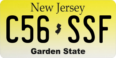 NJ license plate C56SSF