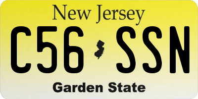 NJ license plate C56SSN