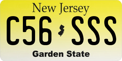 NJ license plate C56SSS