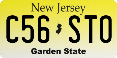 NJ license plate C56STO