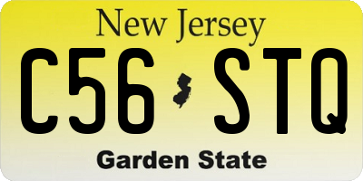 NJ license plate C56STQ