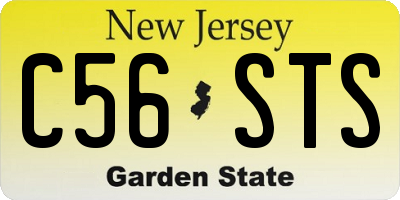 NJ license plate C56STS
