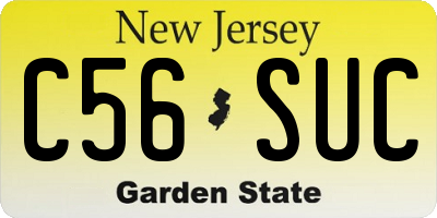 NJ license plate C56SUC