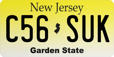 NJ license plate C56SUK