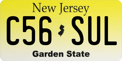 NJ license plate C56SUL