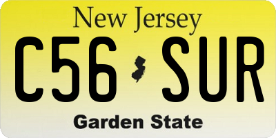 NJ license plate C56SUR