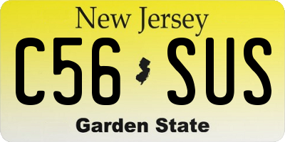 NJ license plate C56SUS