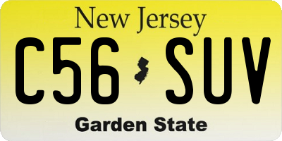 NJ license plate C56SUV