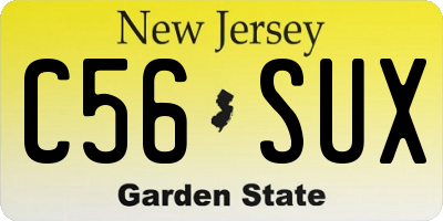NJ license plate C56SUX