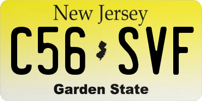 NJ license plate C56SVF