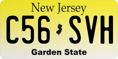NJ license plate C56SVH