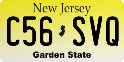 NJ license plate C56SVQ