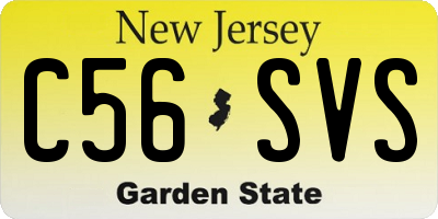 NJ license plate C56SVS