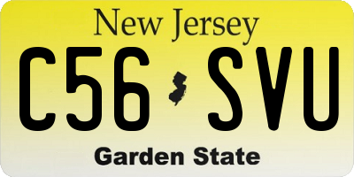 NJ license plate C56SVU
