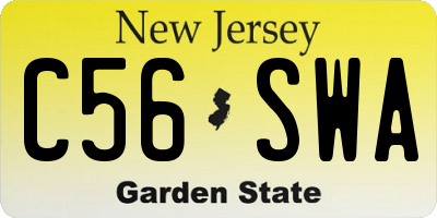 NJ license plate C56SWA