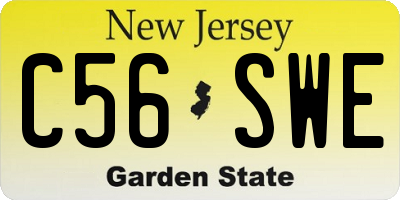 NJ license plate C56SWE