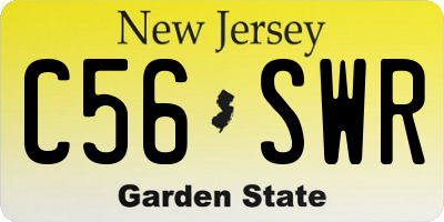 NJ license plate C56SWR